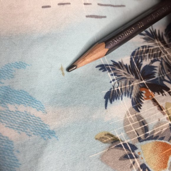 David Taylor Hawaiian Aloha Shirt Mens M Blue Button Down Outrigger Hibiscus - Picture 7 of 7